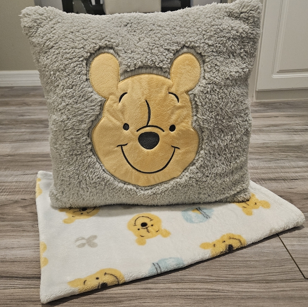 Disney Baby Winnie The Pooh Pillow And Baby Blanket